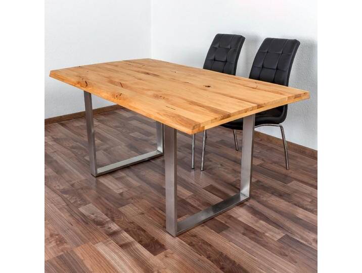 Esstisch Wooden Nature 414 Kernbuche massiv geölt, Tischplatte glatt - 160 x 90 cm (B x T) von easyMÖBEL