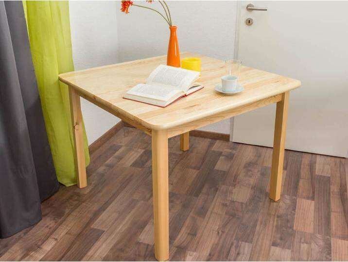 Esstisch massiv 002 (eckig) - Abmessung 75 x 100 x 100 cm (H x B x T) von easyMÖBEL