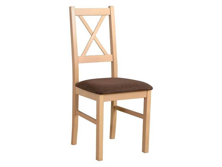 Esszimmerstuhl Derbent im Klassischen Design, Buchenholz in Eichen Optik, bequeme Polsterung, Bezug in Braun, Sitzhöhe von 47 cm, hochwertiges Holz von easyMÖBEL