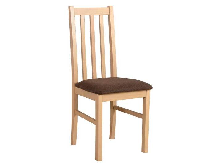 Esszimmerstuhl SIGULDA im klassischen Design, bequem gepolstert, Stoffbezug in Braun, Polster aus T-25 Schaum, langlebiges Buchenholz gefärbt in Eic von easyMÖBEL