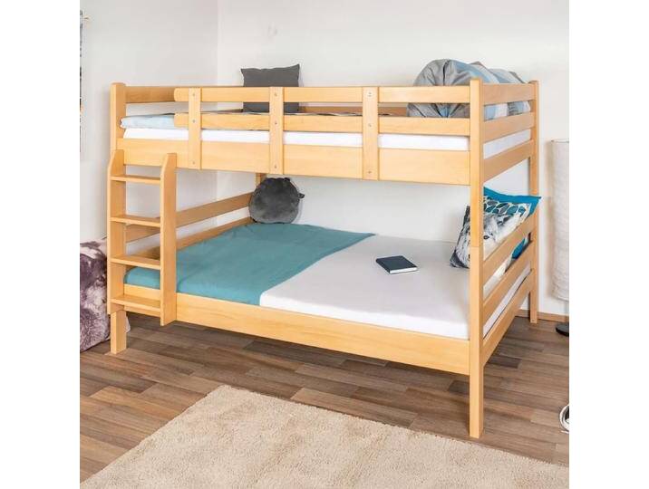 Etagenbett / Stockbett 140 x 200 cm Easy Premium Line K24/n Kopf- und Fußteil gerade Buche Massivholz Natur lackiert teilbar inkl. Bonell Etagenbett / Stockbett 140 x 200 cm Easy Premium Line K24/n Kopf- und Fußteil gerade Buche Massivholz Natur lackiert teilbar inkl. Bonell von easyMÖBEL