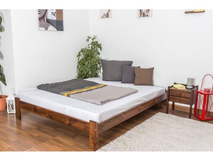 Futonbett / Massivholzbett Kiefer Vollholz massiv Nussfarben A10, inkl. Lattenrost - Abmessung 160 x 200 cm Futonbett / Massivholzbett Kiefer Vollholz massiv Nussfarben A10, inkl. Lattenrost - Abmessung 160 x 200 cm von easyMÖBEL