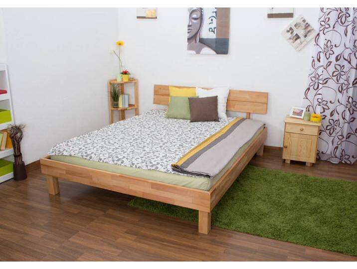 Futonbett / Massivholzbett Wooden Nature 01 Kernbuche geölt - Liegefläche 160 x 200 cm (B x L) von easyMÖBEL