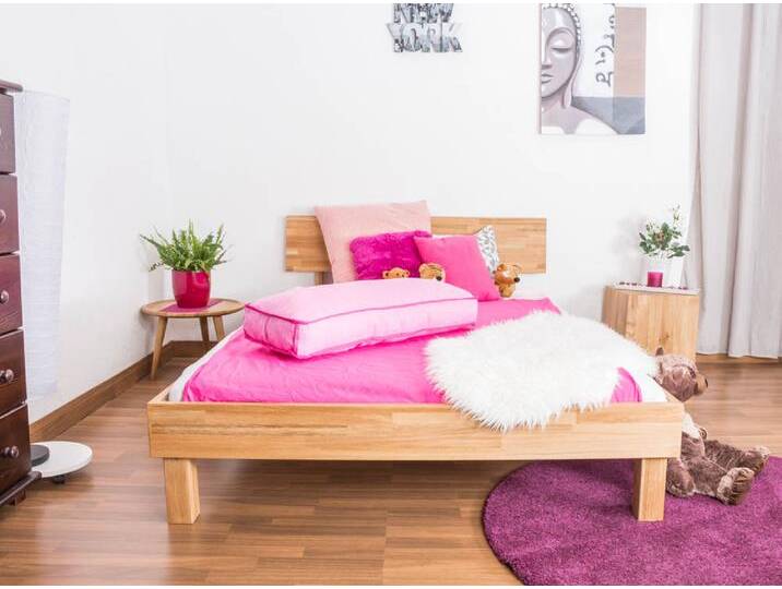 Futonbett / Massivholzbett Wooden Nature 02 Eiche geölt - Liegefläche 140 x 200 cm (B x L) von easyMÖBEL