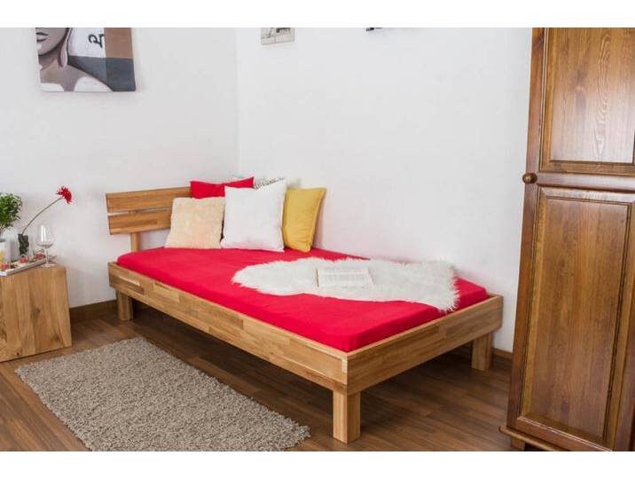 Futonbett / Massivholzbett Wooden Nature 03 Eiche geölt 90 x 200 cm Liegefläche Stabil Modernes Design Hochwertige Verarbeitung von easyMÖBEL