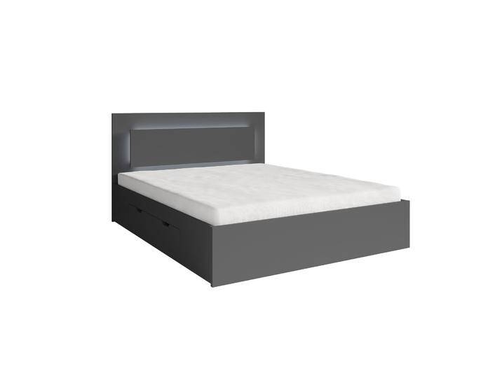 Gästebett / Doppelbett mit Bettschublade Almopia 06, Farbe: Graphitgrau, gut kombinierbar, Liegefläche: 180 x 200 cm, inklusive LED-Beleuchtung Gästebett / Doppelbett mit Bettschublade Almopia 06, Farbe: Graphitgrau, gut kombinierbar, Liegefläche: 180 x 200 cm, inklusive LED-Beleuchtung von easyMÖBEL