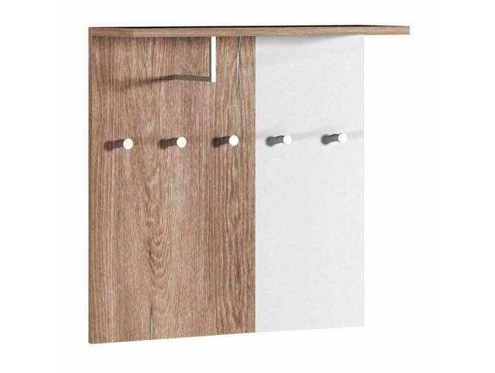 Garderobe Albondon 11 Eiche / Weiß Glanz 67x67x21 cm platzsparend & modern 1 Kleiderstange, 5 Haken Garderobe Albondon 11 Eiche / Weiß Glanz 67x67x21 cm platzsparend & modern 1 Kleiderstange, 5 Haken von easyMÖBEL