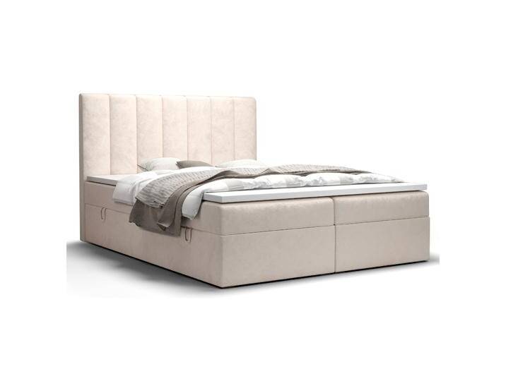 Großes Boxspringbett mit genügend Stauraum Pirin 11, Farbe: Beige - Liegefläche: 180 x 200 cm (B x L) von easyMÖBEL