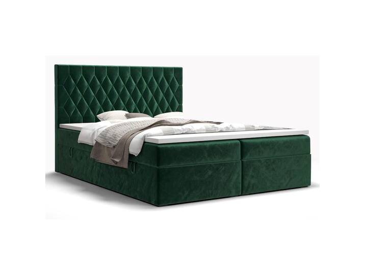 Großes Doppelbett mit weichen Veloursstoff Pirin 72, Farbe: Grün - Liegefläche: 180 x 200 cm (B x L) von easyMÖBEL