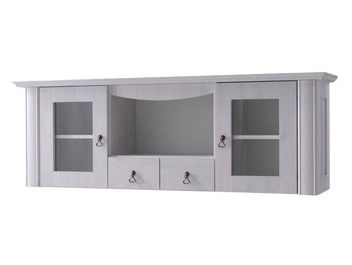 Hängeschrank Bignona 16, Farbe: Kiefer weiß - 50 x 145 x 37 cm (H x B x T) von easyMÖBEL