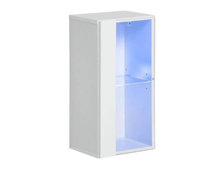 Hängevitrine, Weiß, 60x30x25 cm, Holzwerkstoff, Mit LED-Beleuchtung & 2 Fächern, Modern von easyMÖBEL