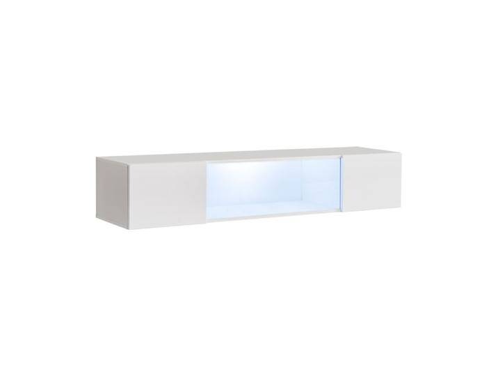 Hängevitrine mit Push-to-open Funktion Raudberg 41, Farbe: Weiß - Abmessungen: 30 x 160 x 29 cm (H x B x T), mit drei Fächer von easyMÖBEL