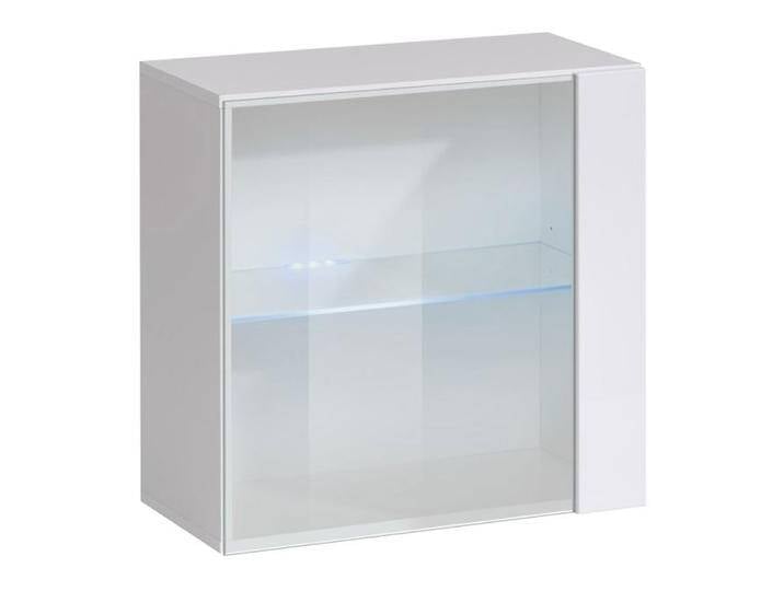 Hängevitrine mit zwei Fächer Fardalen 21, Farbe: Weiß - Abmessungen: 60 x 60 x 30 cm (H x B x T), mit Push-to-open Funktion von easyMÖBEL