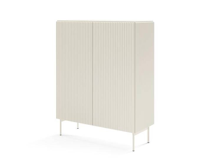 Highboard / Kommode mit zwei Türen Goulette 01 Push-to-open Funktion Farbe: Kaschmir ABS Beine: Metall sechs Fächer Maße: 123 x 98,5 x Highboard / Kommode mit zwei Türen Goulette 01 Push-to-open Funktion Farbe: Kaschmir ABS Beine: Metall sechs Fächer Maße: 123 x 98,5 x von easyMÖBEL