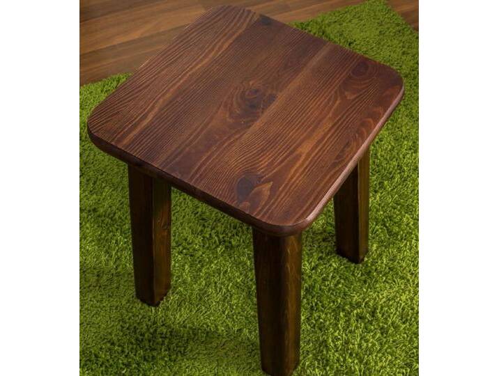 Hocker Kiefer massiv Vollholz Nussfarben 005 - Abmessung 45 x 35 x 35 cm (H x B x T) von easyMÖBEL