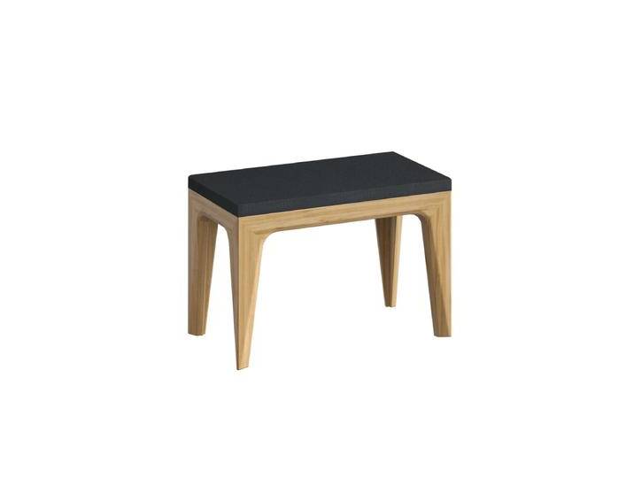 Hocker Topusko 43, Farbe: Eiche / Schwarz, massiv - Abmessungen: 48 x 70 x 40 cm (H x B x T) von easyMÖBEL