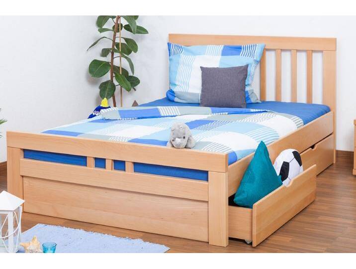 Jugendbett Easy Premium Line K8 inkl. 2 Schubladen und 1 Abdeckblende, 140 x 200 cm Buche Vollholz massiv Natur Jugendbett Easy Premium Line K8 inkl. 2 Schubladen und 1 Abdeckblende, 140 x 200 cm Buche Vollholz massiv Natur von easyMÖBEL