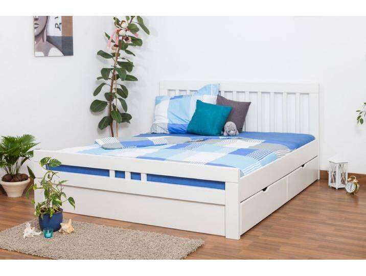 Jugendbett Easy Premium Line K8 inkl. 2 Schubladen und 1 Abdeckblende, 180 x 200 cm Buche Vollholz massiv weiß lackiert Jugendbett Easy Premium Line K8 inkl. 2 Schubladen und 1 Abdeckblende, 180 x 200 cm Buche Vollholz massiv weiß lackiert von easyMÖBEL