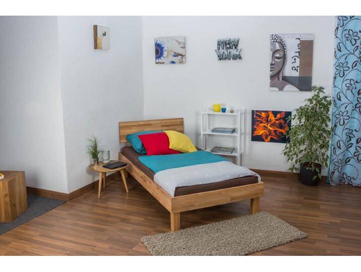 Jugendbett Wooden Nature 02 Kernbuche massiv geölt - Liegefläche 100 x 200 cm (B x L) von easyMÖBEL