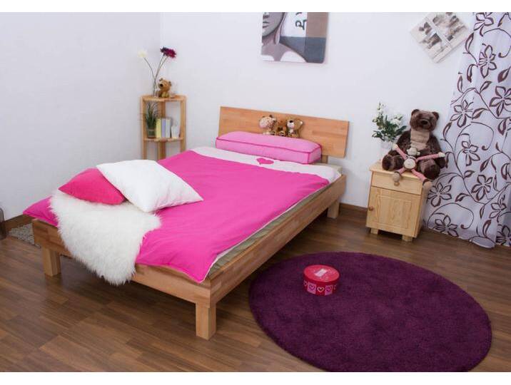 Jugendbett Wooden Nature 02 Kernbuche massiv geölt - Liegefläche 120 x 200 cm (B x L) von easyMÖBEL