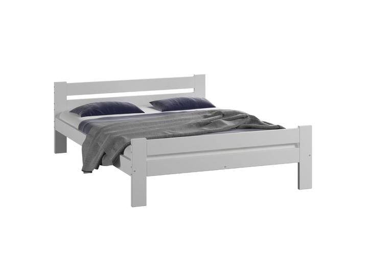 Jugendbett im neutralen Design Aixovall 19, Kiefer Vollholz massiv, Farbe: Weiß - Liegefläche: 140 x 200 cm (B x L) von easyMÖBEL