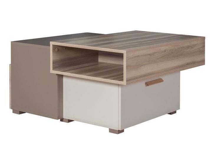 Jugendzimmer - Couchtisch Roland 13, Farbe: Braun, teilmassiv - 92 x 85 x 49 cm (B x T x H) von easyMÖBEL