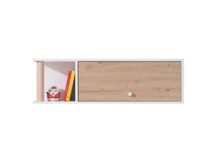 Jugendzimmer - Hängeschrank Burdinne 13, Farbe: Weiß / Eiche - Abmessungen: 30 x 100 x 25 cm (H x B x T) von easyMÖBEL