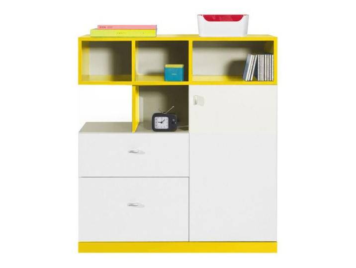 Jugendzimmer - Kommode Geel 30, Weiß / Gelb - Abmessungen: 100 x 90 x 40 cm (H x B x T) von easyMÖBEL
