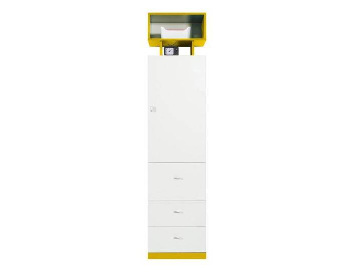 Jugendzimmer - Schrank Geel 25, Weiß / Gelb - Abmessungen: 195 x 45 x 40 cm (H x B x T) von easyMÖBEL