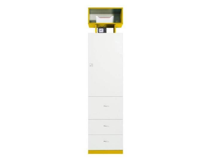 Jugendzimmer - Schrank Geel 25, Weiß / Gelb - Abmessungen: 195 x 45 x 40 cm (H x B x T) von easyMÖBEL