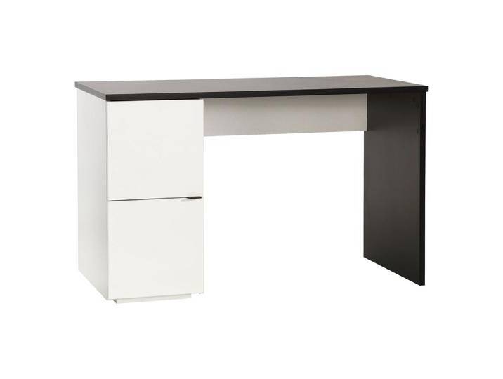 Jugendzimmer - Schreibtisch Marincho 73, Farbe: Weiß / Schwarz - Abmessungen: 75 x 120 x 60 cm (H x B x T) von easyMÖBEL