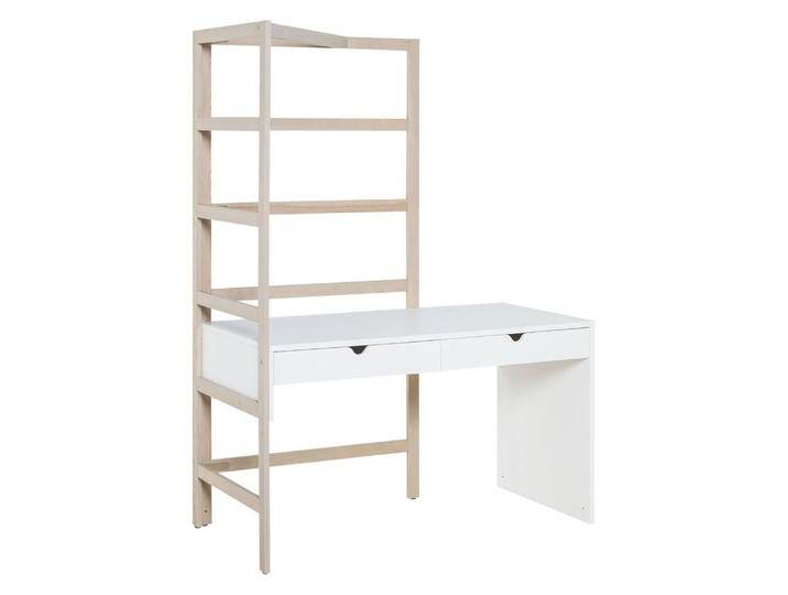 Jugendzimmer - Schreibtisch Skalle 05, Farbe: Weiß / Kiefer - Abmessungen: 190 x 137 x 69 cm (H x B x T) von easyMÖBEL