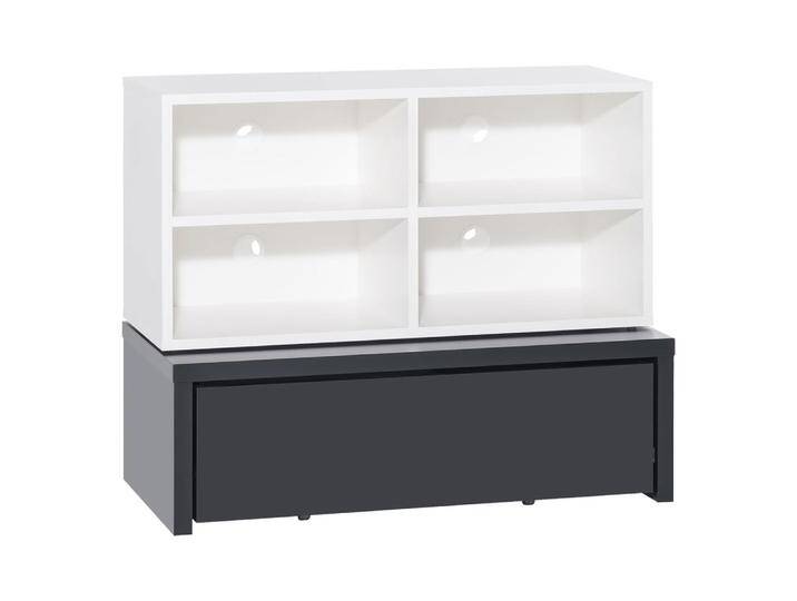 Jugendzimmer TV-Unterschrank Marincho 50, 2-teilig Weiß/Schwarz Viel Stauraum 107x107x53 cm Modernes Design Flexible Nutzung von easyMÖBEL