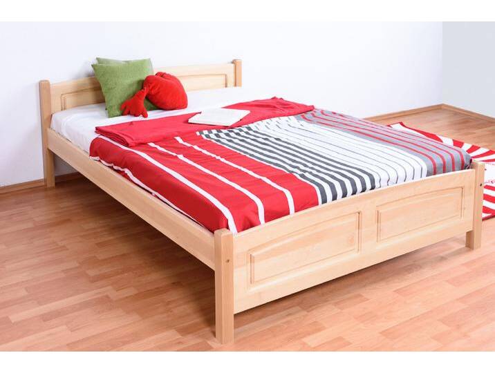 Kinderbett / Jugendbett Buche massiv natur 140x200 cm inkl. Lattenrost stabiles Design hochwertige Verarbeitung klare Linien von easyMÖBEL