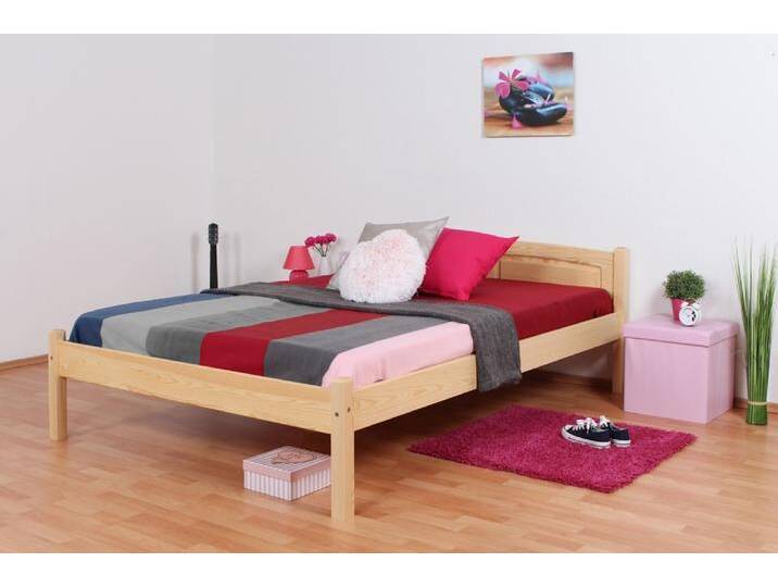 Kinderbett/Jugendbett 140x200 cm Kiefer massiv natur inkl. Lattenrost Vollholz stabile Ausführung modernes Design von easyMÖBEL