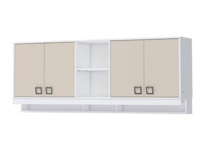 Kinderzimmer - Hängeschrank Benjamin 23, Farbe: Weiß / Creme - Abmessungen: 82 x 209 x 37 cm (H x B x T) von easyMÖBEL