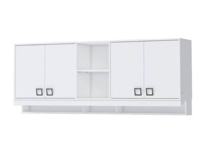 Kinderzimmer - Hängeschrank Benjamin 23, Farbe: Weiß - Abmessungen: 82 x 209 x 37 cm (H x B x T) von easyMÖBEL