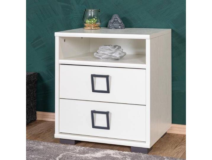 Kinderzimmer - Nachtkästchen Benjamin 07, Farbe: Weiß - Abmessungen: 50 x 44 x 37 cm (H x B x T) von easyMÖBEL