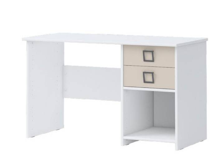 Kinderzimmer - Schreibtisch Benjamin 28, Farbe: Weiß / Creme - Abmessungen: 74 x 125 x 60 cm (H x B x T) von easyMÖBEL