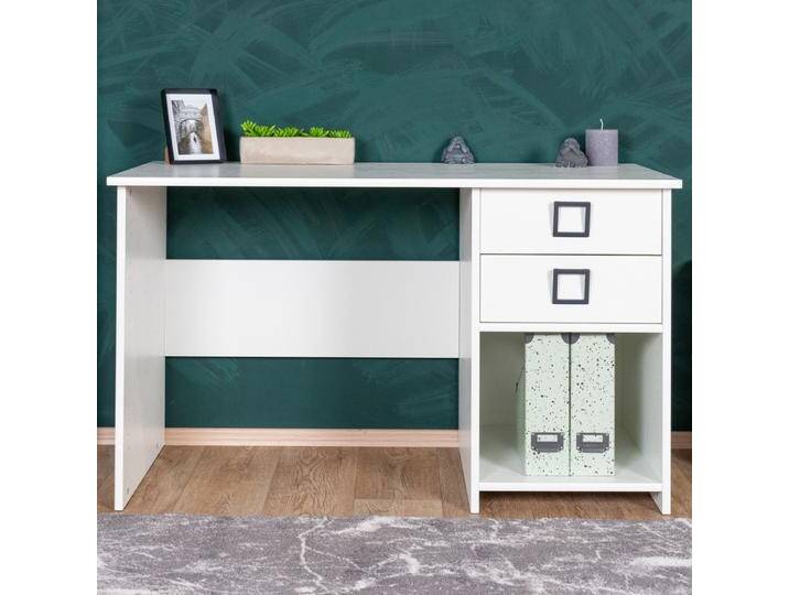 Kinderzimmer - Schreibtisch Benjamin 28, Farbe: Weiß - Abmessungen: 74 x 125 x 60 cm (H x B x T) von easyMÖBEL
