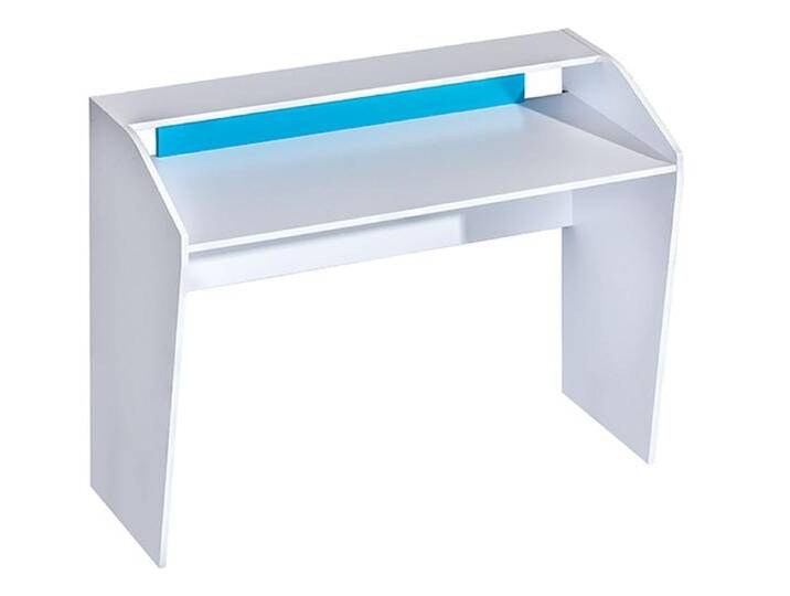 Kinderzimmer - Schreibtisch Frank 09, Farbe: Weiß / Blau - 91 x 120 x 50 cm (H x B x T) von easyMÖBEL
