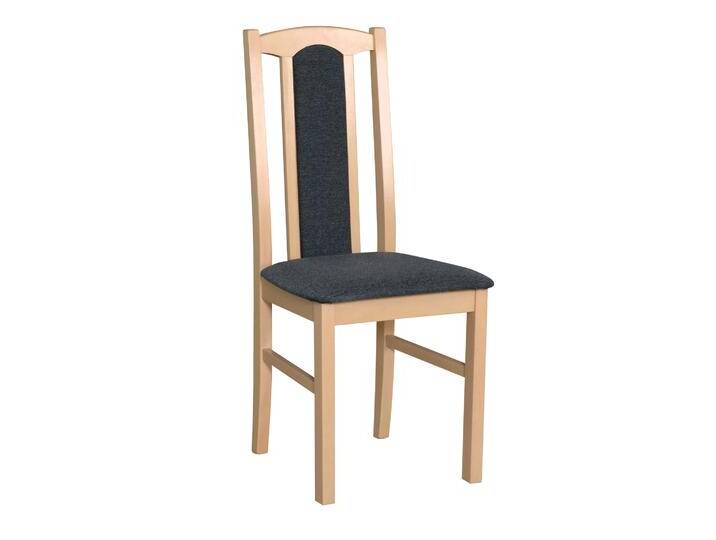 Klassischer Esszimmerstuhl Madohn gepolstert, Bezug in Dunkelgrau, Sitzhöhe von 47 cm, Buchenholz in Eichen Optik, langlebiges Holz, Buchenholz Korp von easyMÖBEL