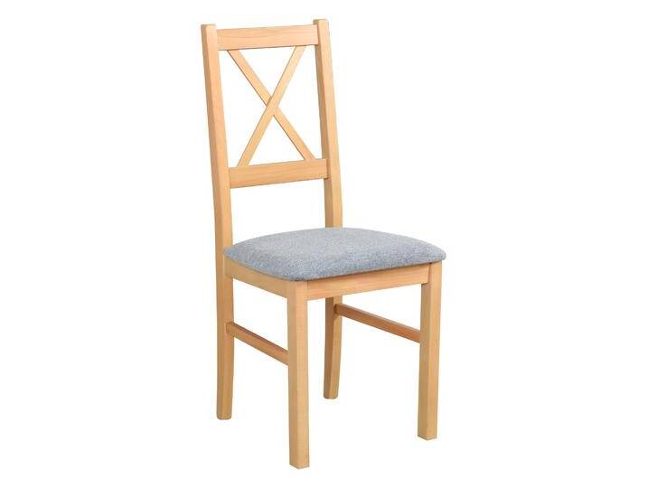 Klassischer Stuhl Derbent mit bequemer Polsterung, strapazierfähiger grauer Bezug, Sitzhöhe von 47 cm, robustes Buchen Massivholz Eichefarben von easyMÖBEL