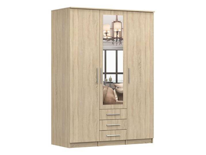 Kleiderschrank / Drehtürenschrank Sonoma Eiche Kopaonik 04 mit Spiegel 3 Schubladen 3 Türen Kleiderstange 507 x 151 x 59 cm 6 Fäche Kleiderschrank / Drehtürenschrank Sonoma Eiche Kopaonik 04 mit Spiegel 3 Schubladen 3 Türen Kleiderstange 507 x 151 x 59 cm 6 Fäche von easyMÖBEL