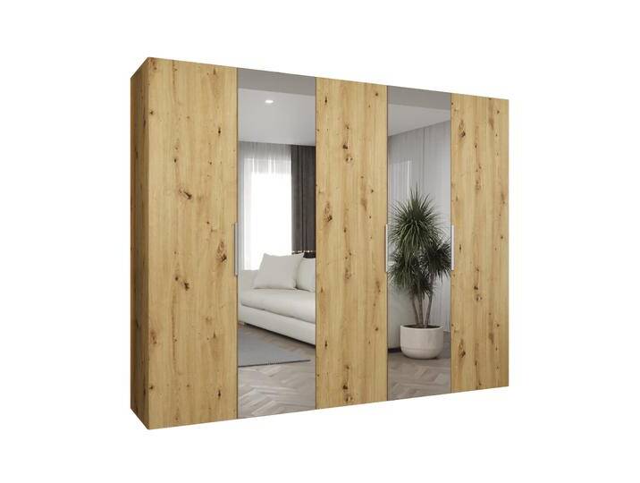 Kleiderschrank mit zwei Spiegeltüren Korab 90, Farbe: Eiche Artisan, drei Kleiderstangen, 2,5 Meter breit, Soft-Close-Funktion, drei Fächer, Griffe Kleiderschrank mit zwei Spiegeltüren Korab 90, Farbe: Eiche Artisan, drei Kleiderstangen, 2,5 Meter breit, Soft-Close-Funktion, drei Fächer, Griffe von easyMÖBEL