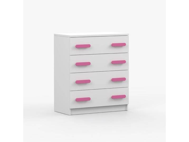 Kommode / Sideboard 80 cm breit Smolikas 18 Weiß 4 geräumige Schubladen rosa Holzgriffe schlicht 90 x 80 x 40 cm eckig Einfarbig Kommode / Sideboard 80 cm breit Smolikas 18 Weiß 4 geräumige Schubladen rosa Holzgriffe schlicht 90 x 80 x 40 cm eckig Einfarbig von easyMÖBEL