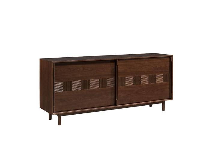 Kommode / Sideboard Inginele 01 in Walnuss, mit 4 praktischen Schubladen, 81 x 183 x 48 cm, 6 Fächer, 3 Einlegeböden, 2 Schiebetüren mit Schließd von easyMÖBEL