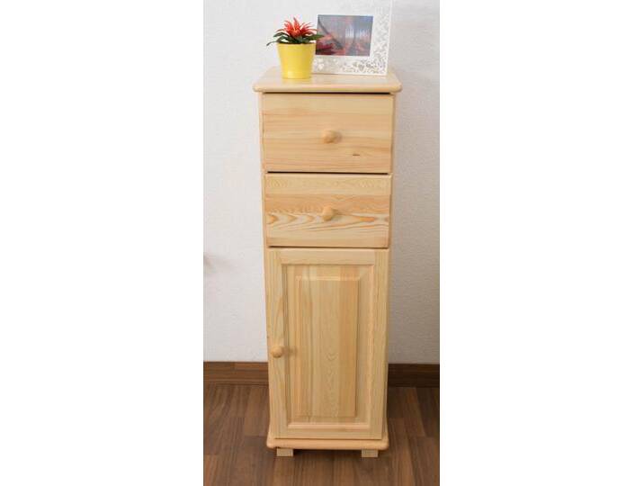 Kommode, Natur, 122x40x47 cm, Kiefer Massivholz, 2 Schubladen, Landhaus & Modern von easyMÖBEL