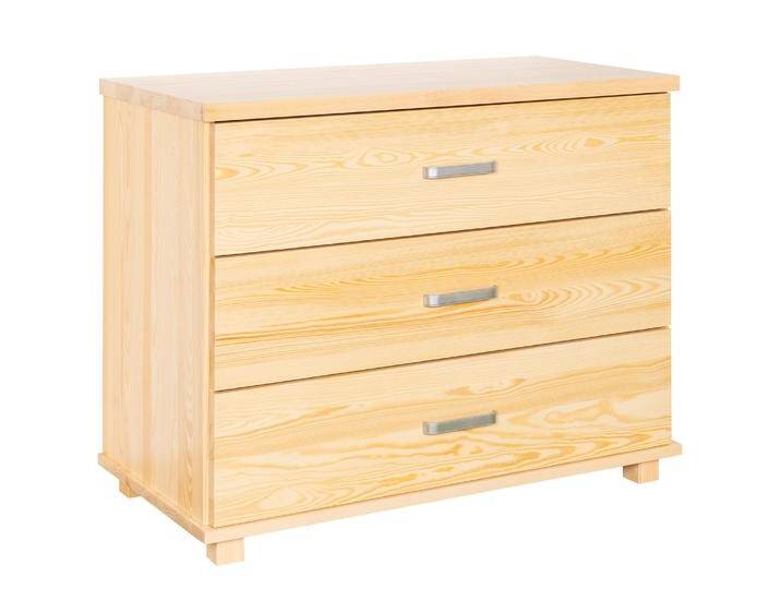Kommode, Natur, 100x50x79 cm, Massivholz Kiefer, 3 Schubladen, Modern Kommode, Natur, 100x50x79 cm, Massivholz Kiefer, 3 Schubladen, Modern von easyMÖBEL