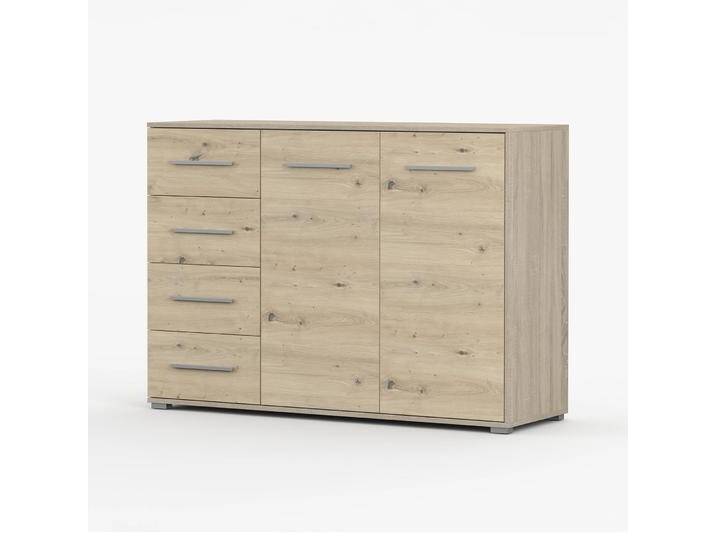 Kommode 96 x 135 x 45 cm Artisan / Eiche Comarca 39 2 Türen 4 Schubladen 3 Fächer Zweifarbig klassisches Design eckig und kompak Kommode 96 x 135 x 45 cm Artisan / Eiche Comarca 39 2 Türen 4 Schubladen 3 Fächer Zweifarbig klassisches Design eckig und kompak von easyMÖBEL